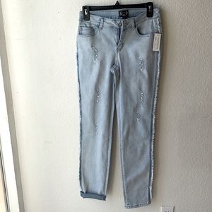 fringed straight-leg jeans